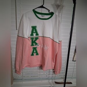 Pink and white sweatshirt AKA Ivy Warehouse